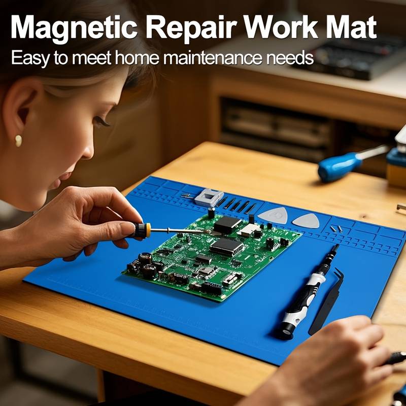 Diy Electronics Workstation - Anti-Static Silicone Soldering Mat, Heatproof 500°C