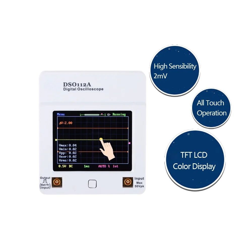Osciloscopio DSO 112A TFT Touc - đánh giá và giá Oscilloscope Dso Mini