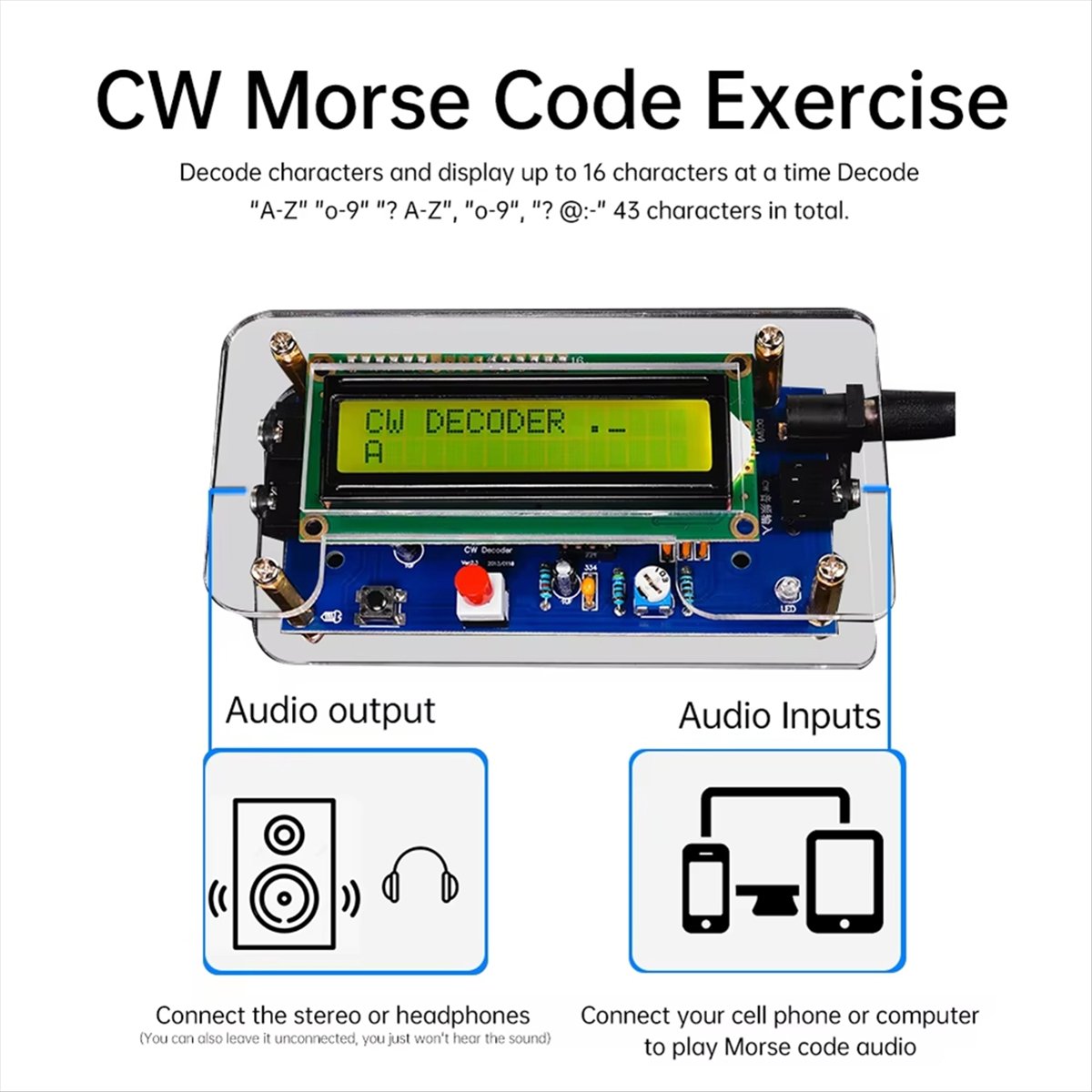 HDL DC9V CW Morse Code Decoder - đánh giá và giá Diy Electronics Audio